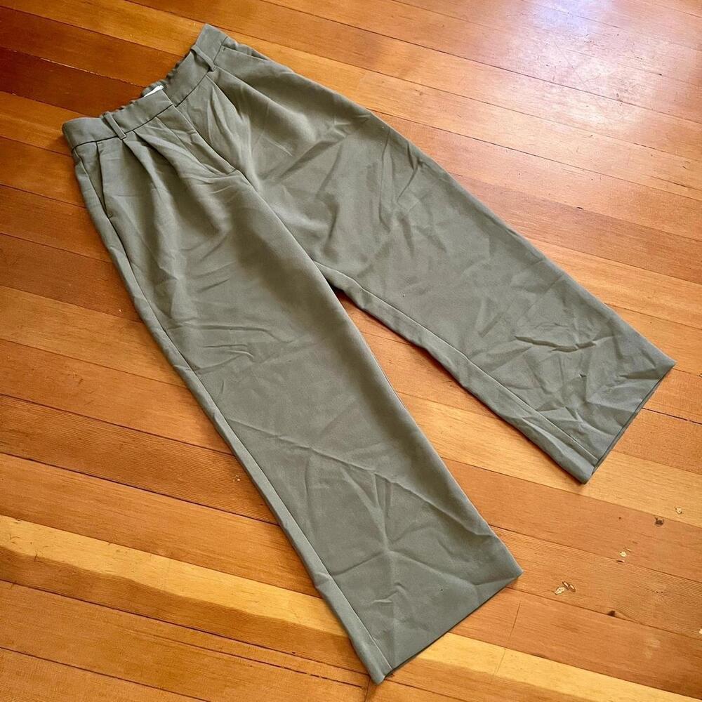 Abercrombie & Fitch Olive Green High Rise Front Pleat Trousers, Size 8 (29")